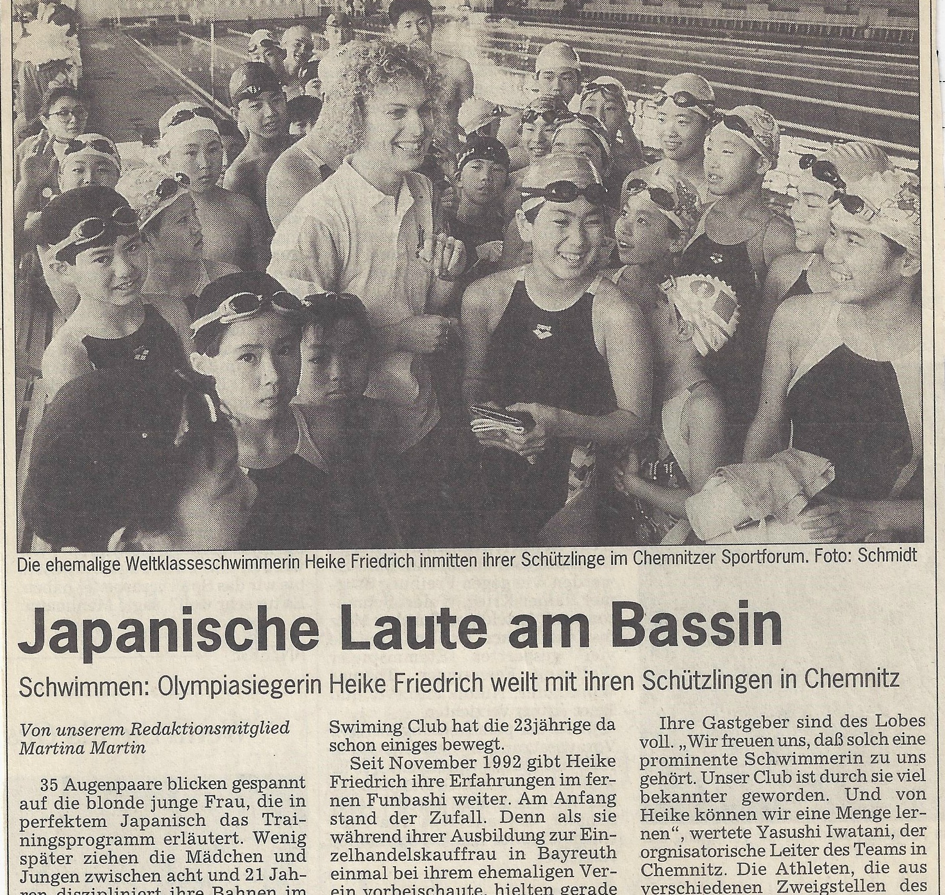 Jugendaustausch Japan Deutschland Mai 1994 - Sportforum Schwimmhalle Chemnitz