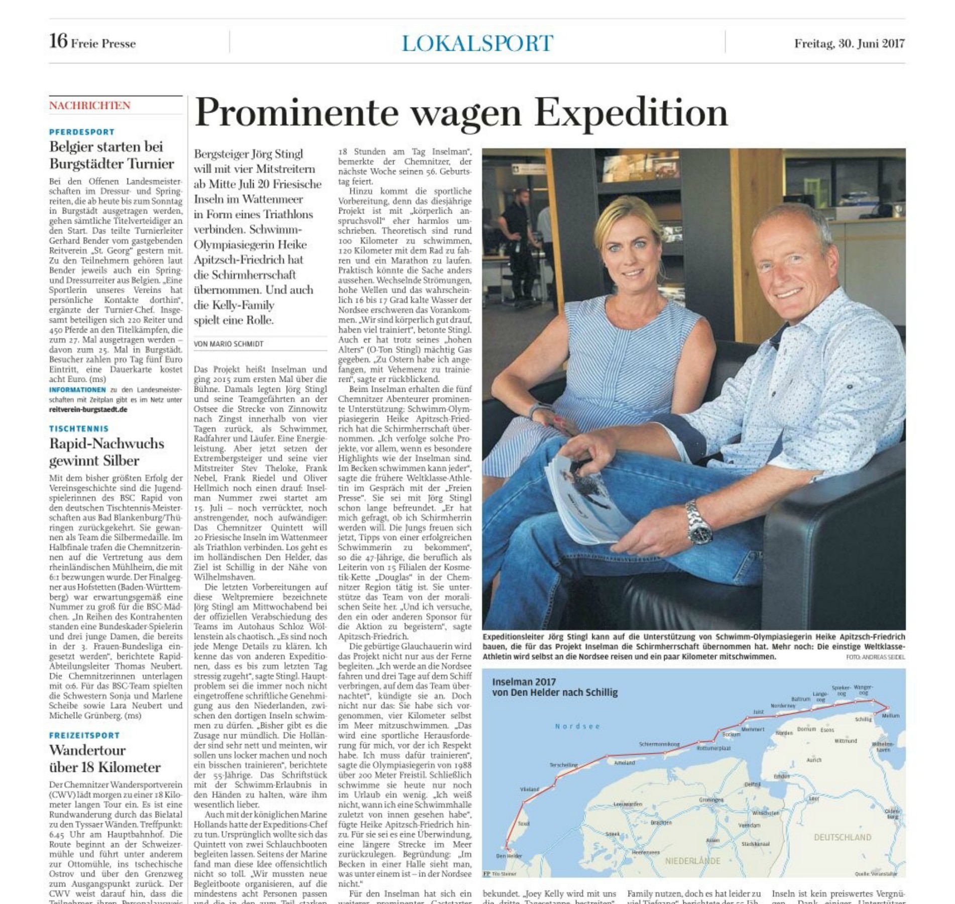 Presseartikel 'Prominente wagen Expedition'